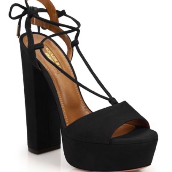 Aquazzura Austin Plateau Suede Platform Sandal, 37